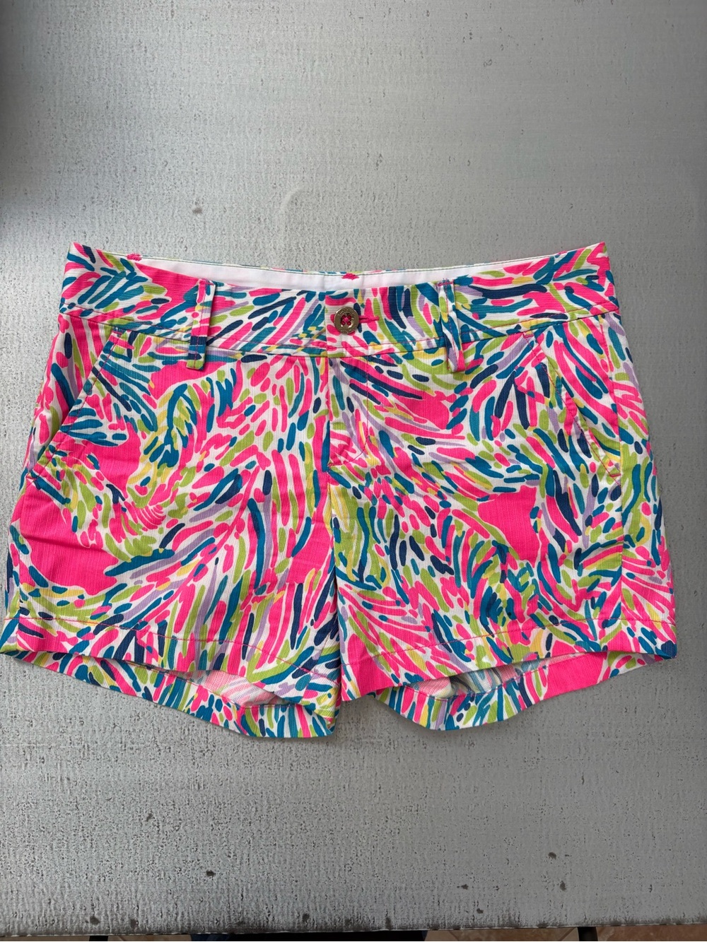 Lilly Pulitzer Neon Pink Tropical-Print Bermudas